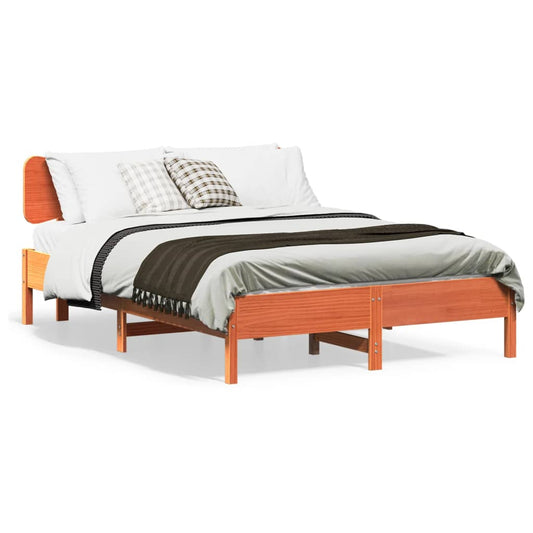 Bed met matras massief grenenhout wasbruin 140x190 cm Bedden & bedframes | Creëer jouw Trendy Thuis | Gratis bezorgd & Retour | Trendy.nl