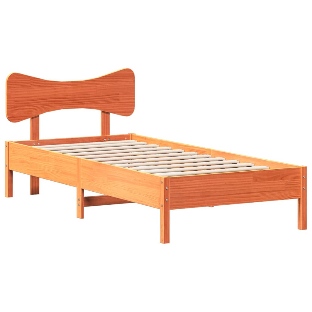 Bedframe zonder matras massief grenenhout wasbruin 90x190 cm Bedden & bedframes | Creëer jouw Trendy Thuis | Gratis bezorgd & Retour | Trendy.nl