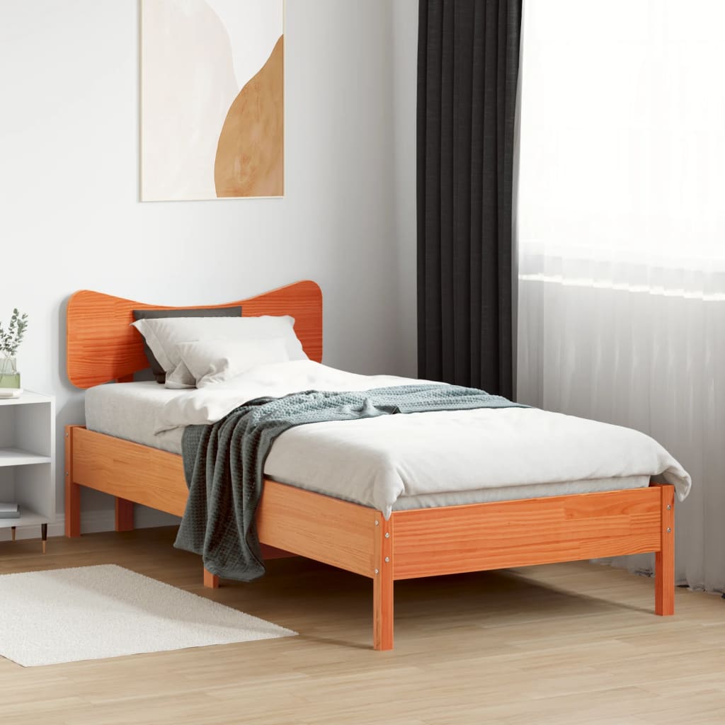 Bedframe zonder matras massief grenenhout wasbruin 90x190 cm Bedden & bedframes | Creëer jouw Trendy Thuis | Gratis bezorgd & Retour | Trendy.nl