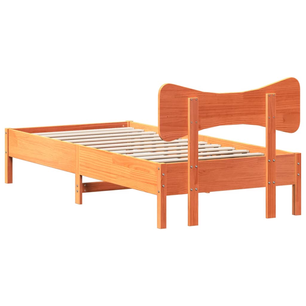 Bedframe zonder matras massief grenenhout wasbruin 90x190 cm Bedden & bedframes | Creëer jouw Trendy Thuis | Gratis bezorgd & Retour | Trendy.nl