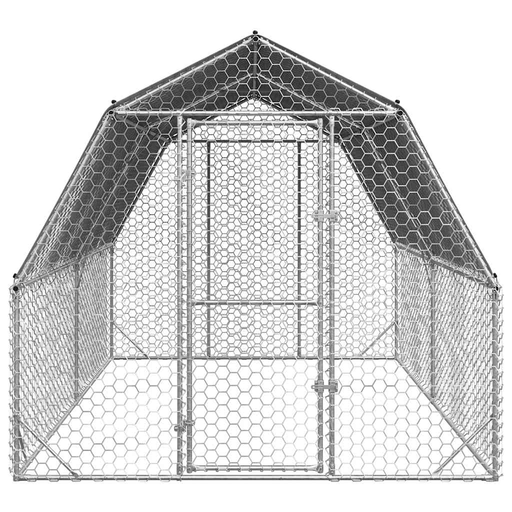 Kippenren met dak 2,5x4x2,25 m gegalvaniseerd staal