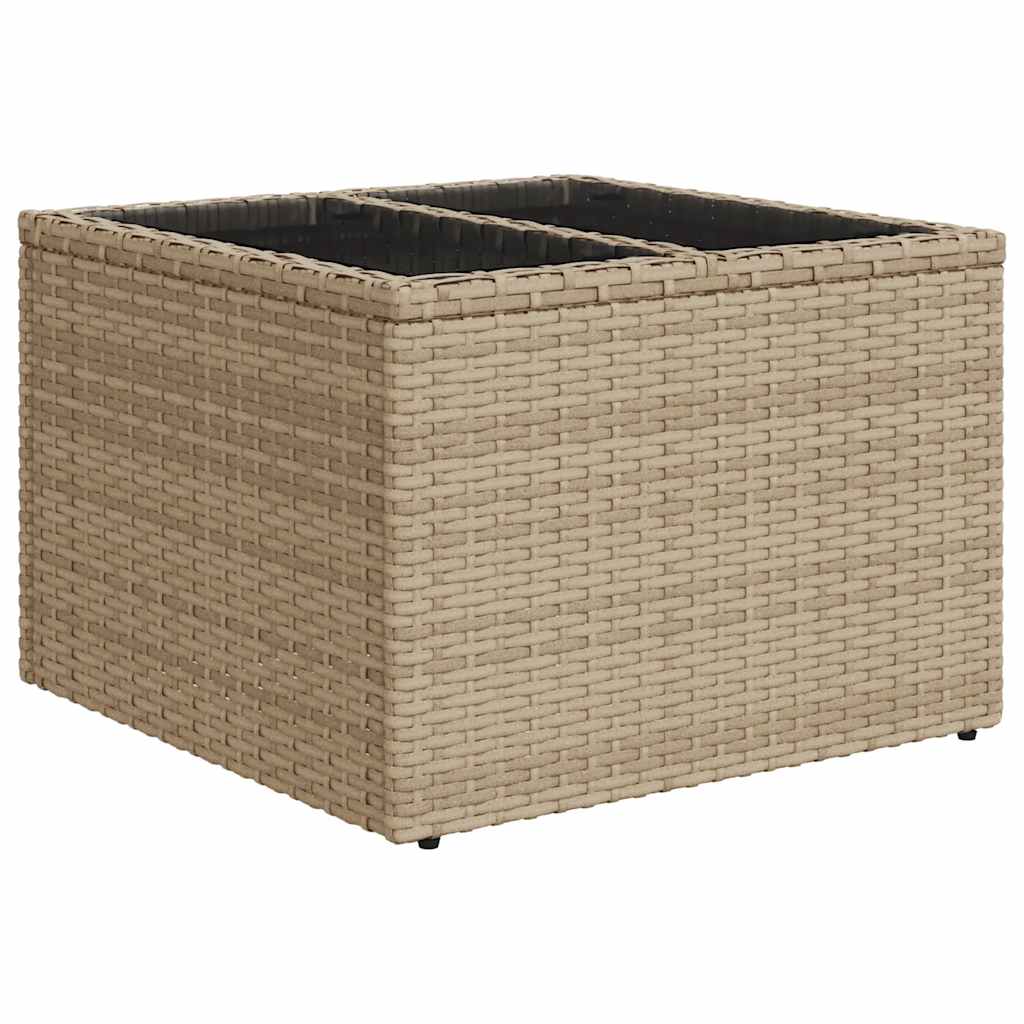 8-delige Loungeset met kussens poly rattan beige