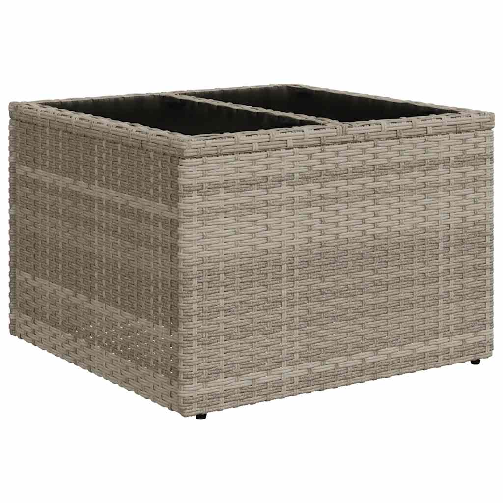 6-delige Loungeset met kussens poly rattan lichtgrijs