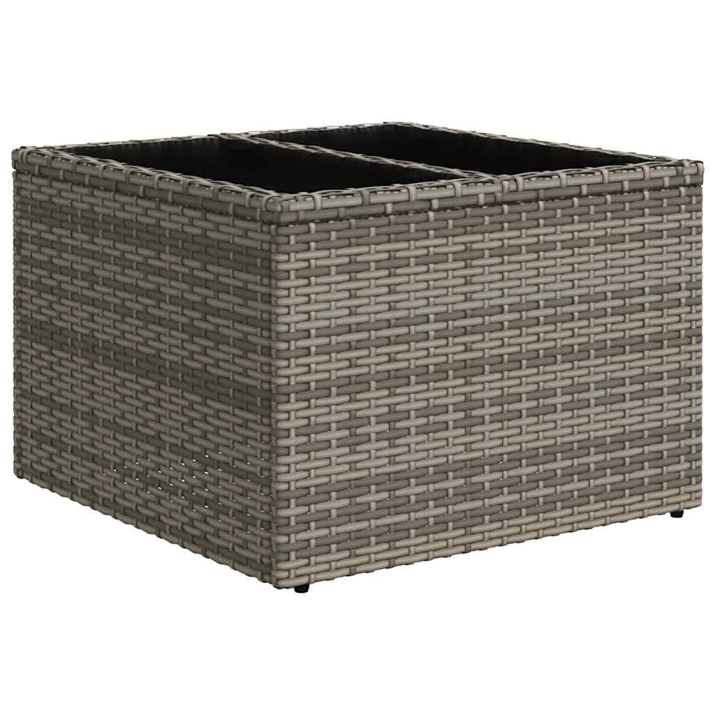 7-delige Loungeset met kussens poly rattan grijs