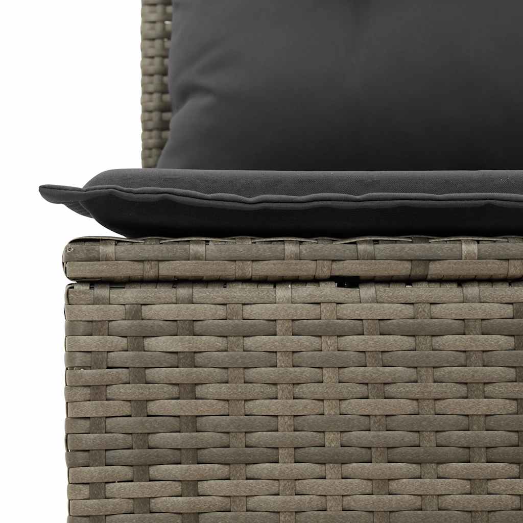 6-delige Loungeset met kussens poly rattan grijs