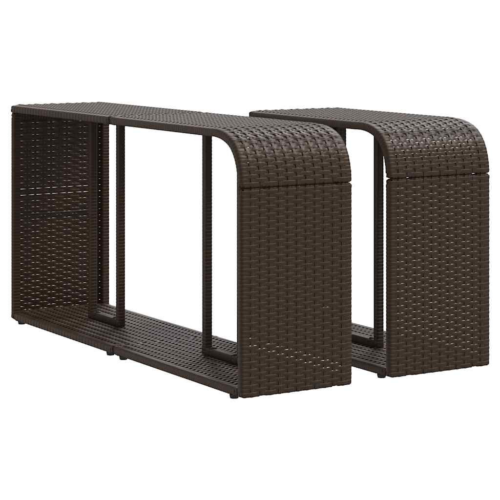 10-delige Loungeset met kussens poly rattan bruin