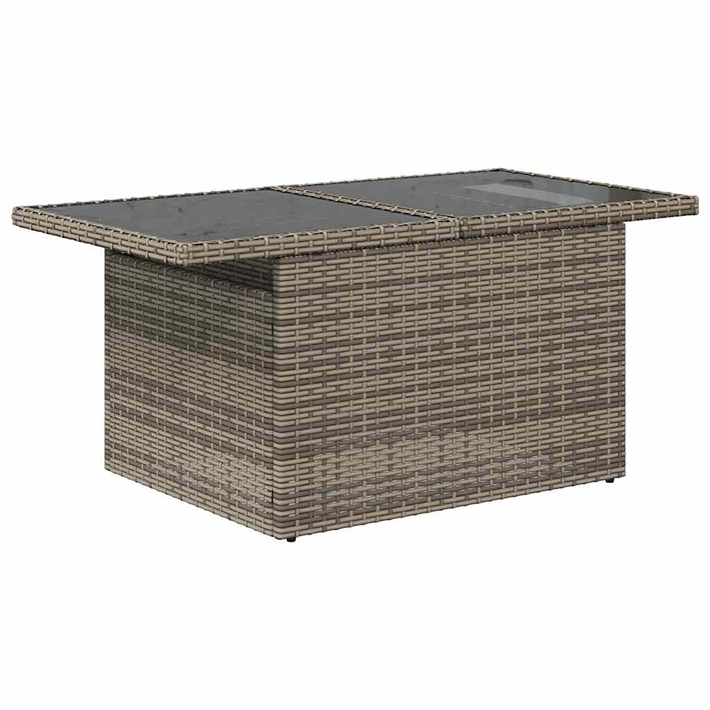 5-delige Loungeset met kussens poly rattan grijs