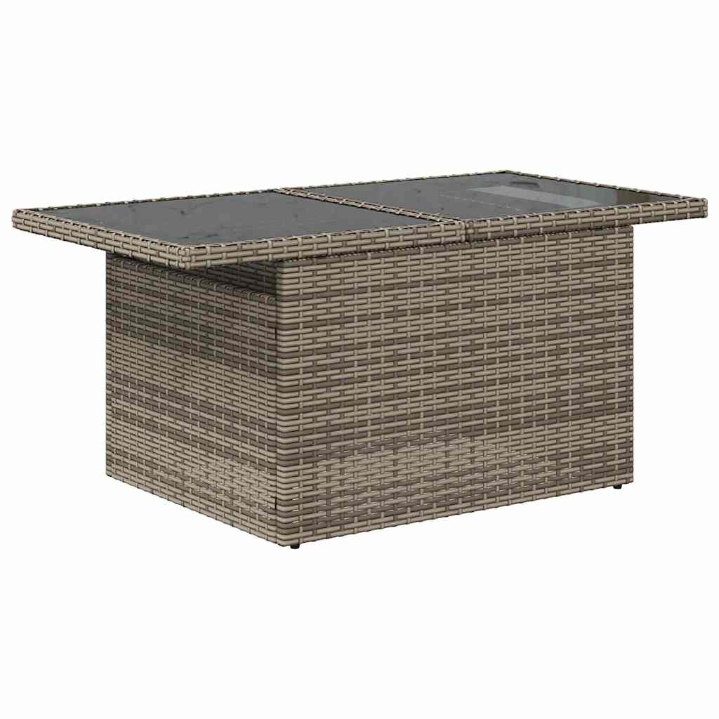 6-delige Loungeset met kussens poly rattan grijs