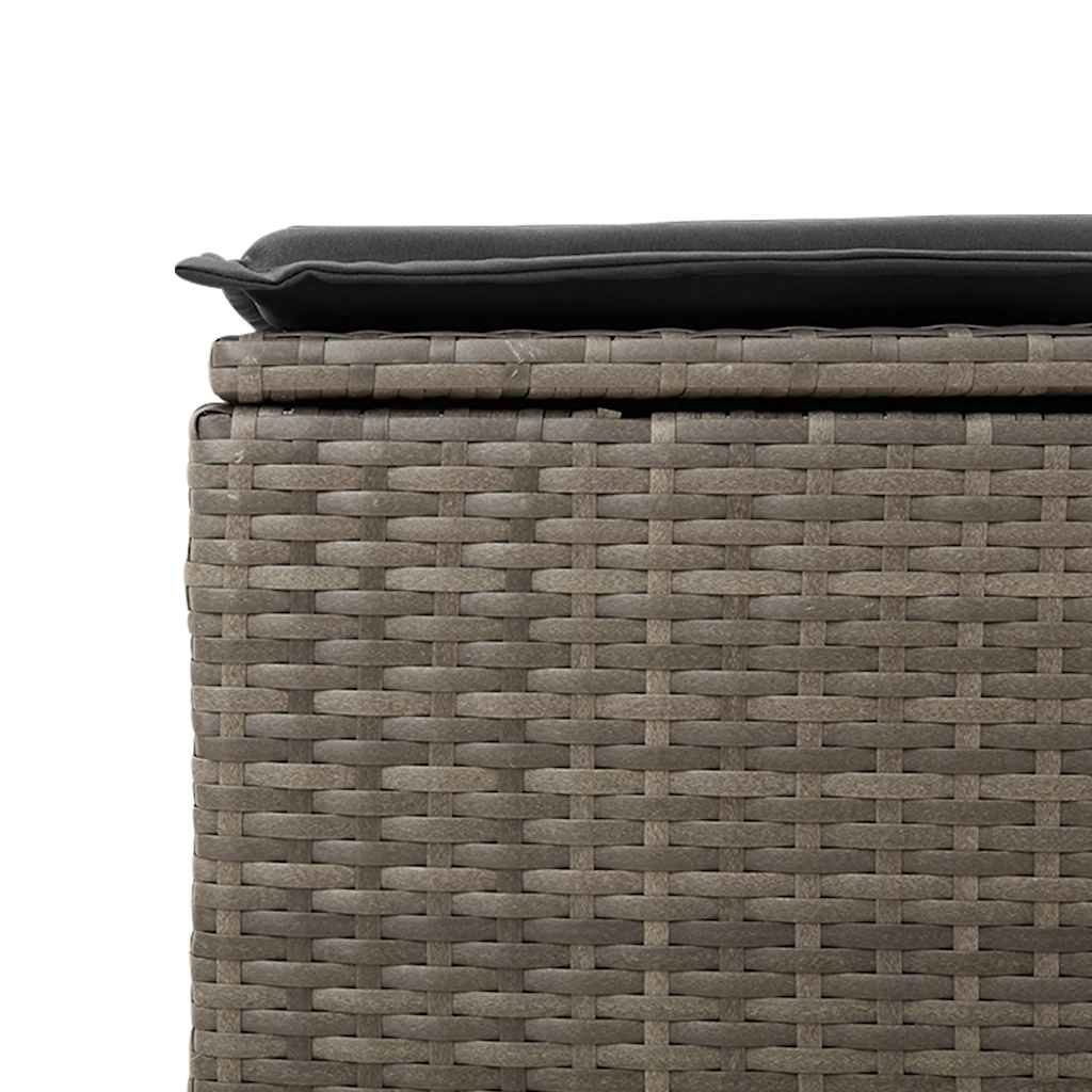 6-delige Loungeset met kussens poly rattan grijs