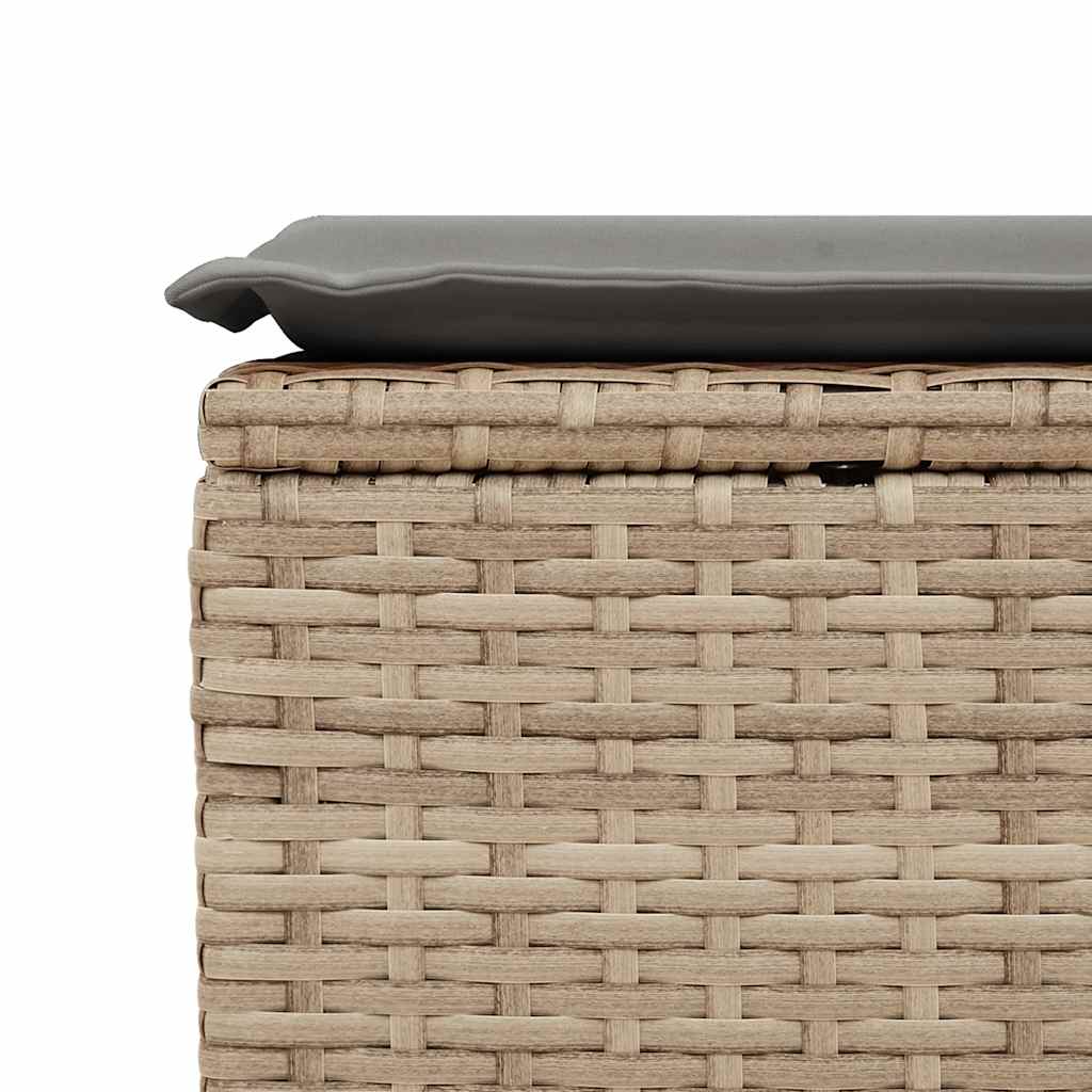 6-delige Loungeset met kussens poly rattan beige