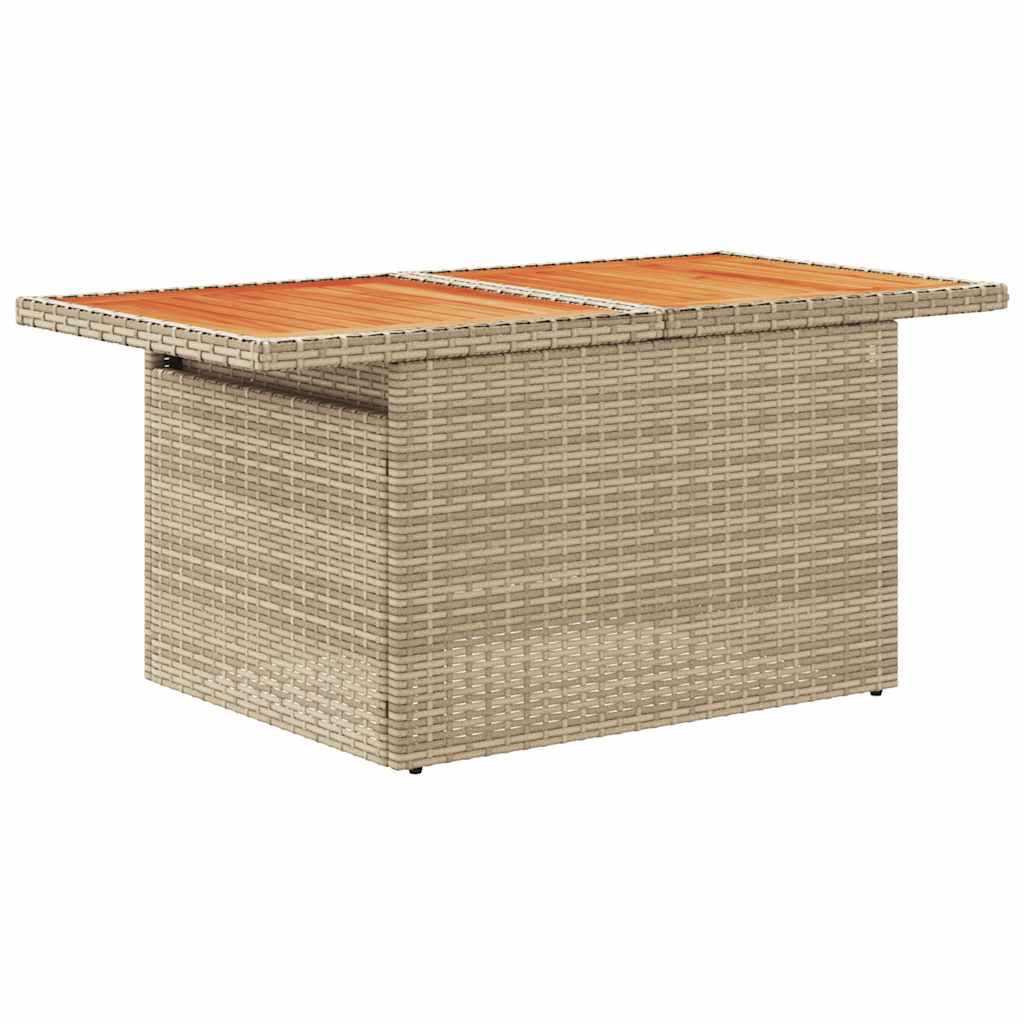 8-delige Loungeset met kussens poly rattan beige