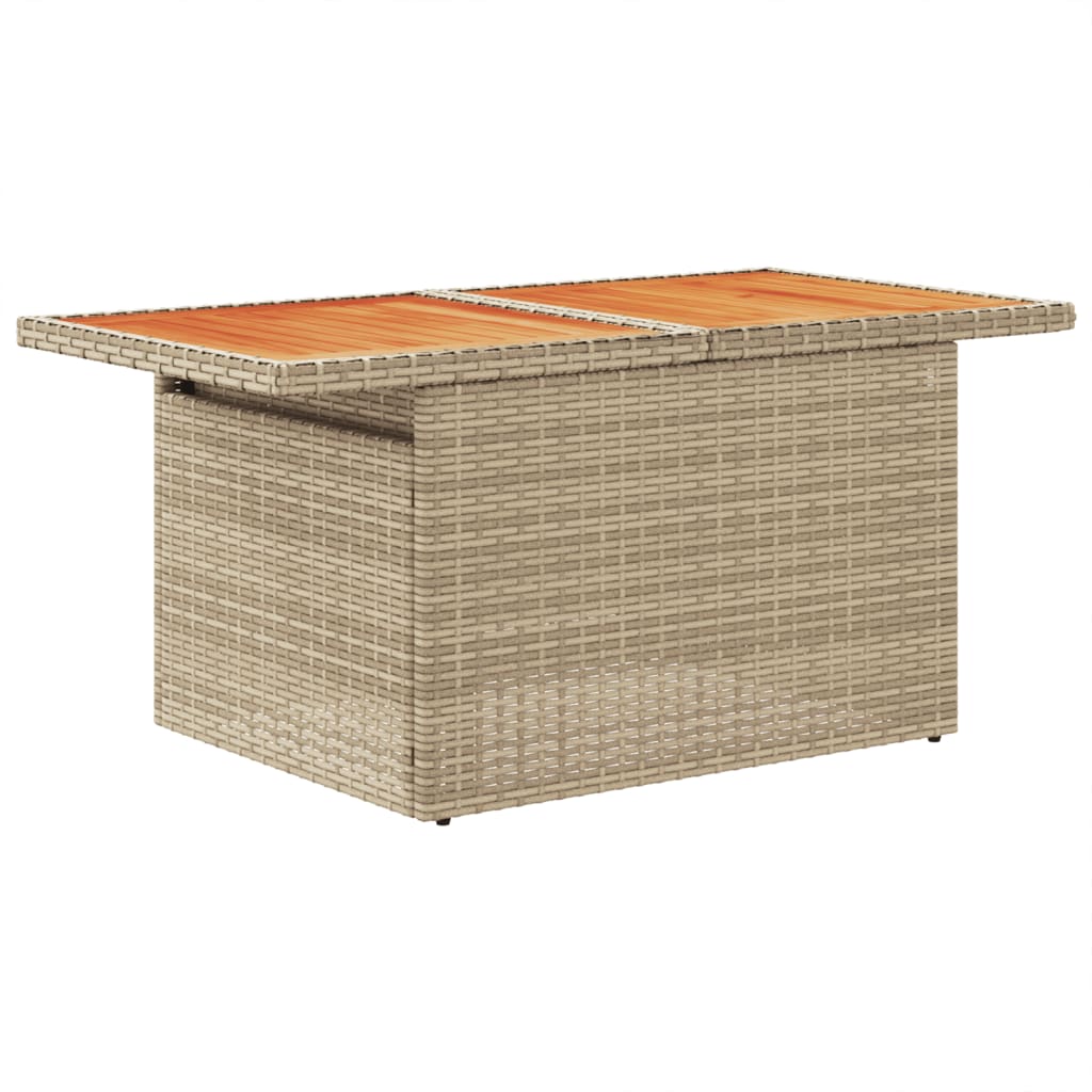 9-delige Loungeset met kussens poly rattan beige