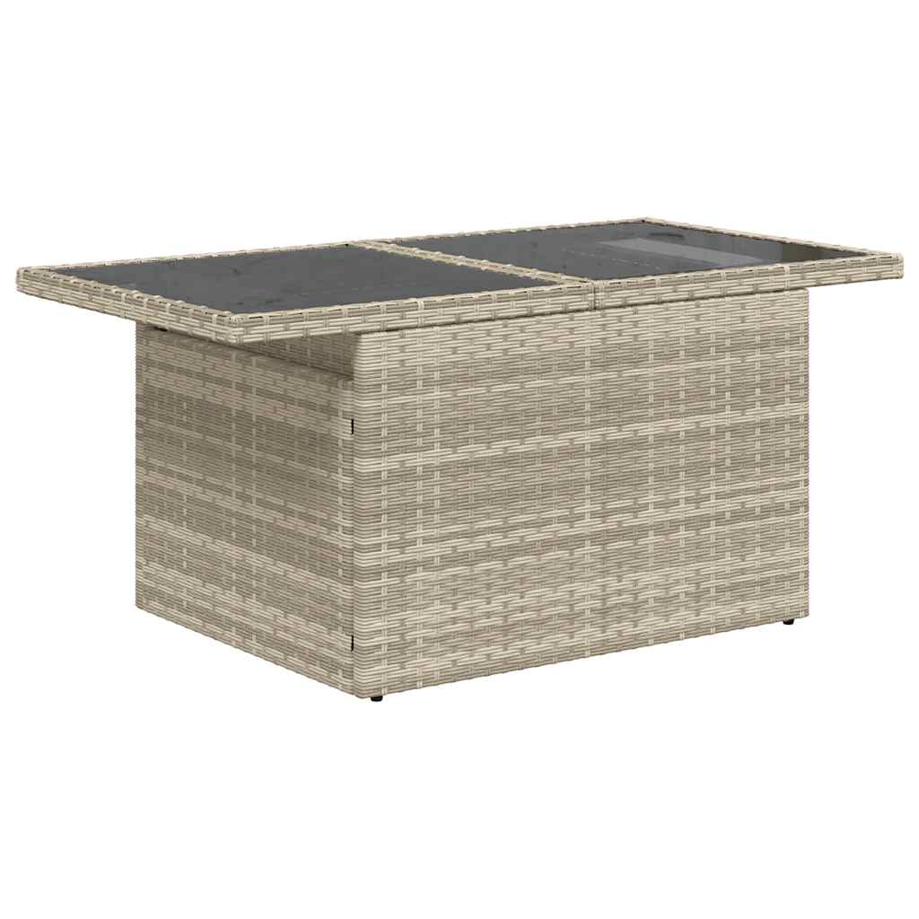 5-delige Loungeset met kussens poly rattan lichtgrijs