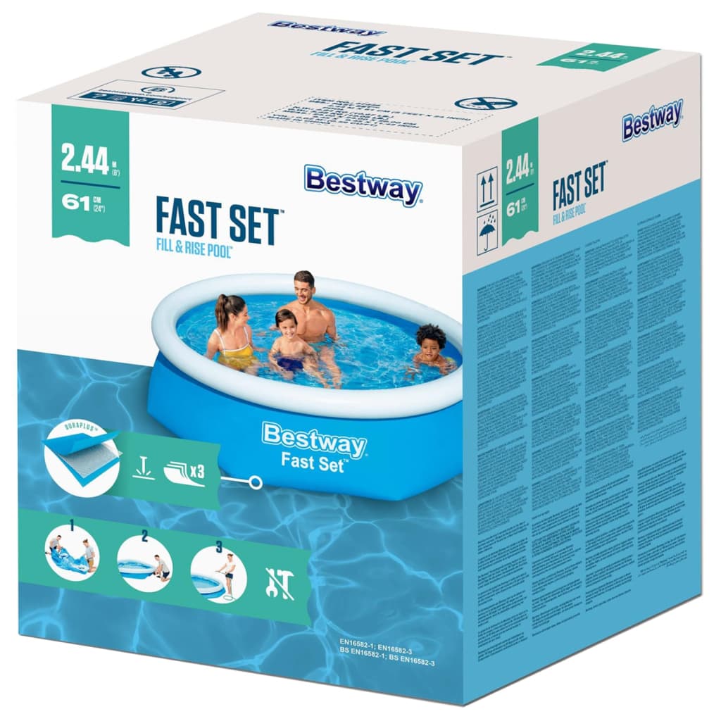 Trendy Zwembad Fast Set opblaasbaar rond 244x66 cm 57265 Zwembaden | Creëer jouw Trendy Thuis | Gratis bezorgd & Retour | Trendy.nl