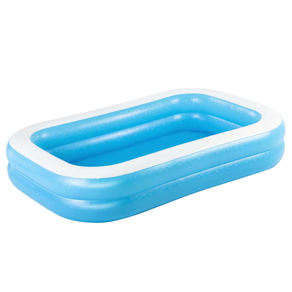 Trendy Gezinszwembad rechthoekig opblaasbaar 262x175x51cm blauw wit Zwembaden | Creëer jouw Trendy Thuis | Gratis bezorgd & Retour | Trendy.nl