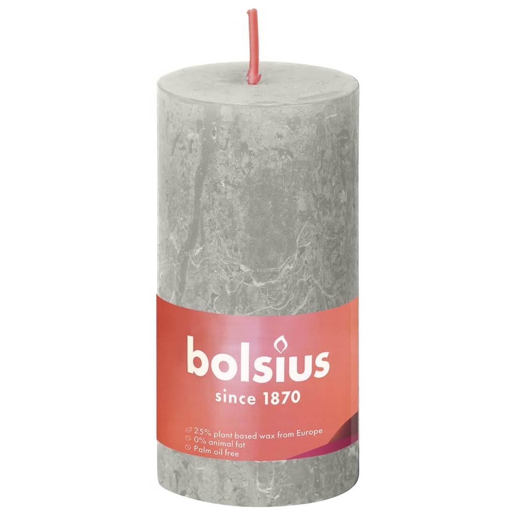 Bolsius Stompkaarsen Shine 8 st rustiek 100x50 mm zandgrijs Kaarsen | Creëer jouw Trendy Thuis | Gratis bezorgd & Retour | Trendy.nl