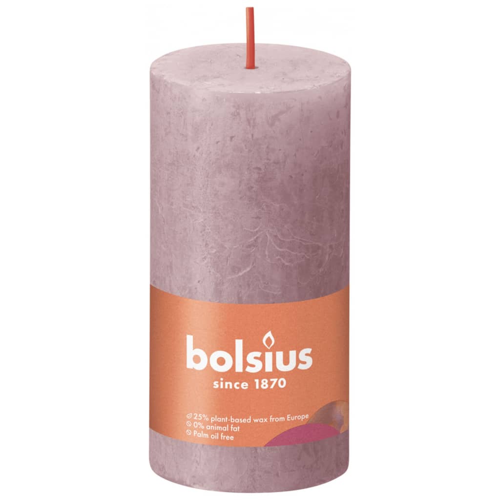 Bolsius Stompkaarsen Shine 8 st rustiek 100x50 mm ash rose Kaarsen | Creëer jouw Trendy Thuis | Gratis bezorgd & Retour | Trendy.nl