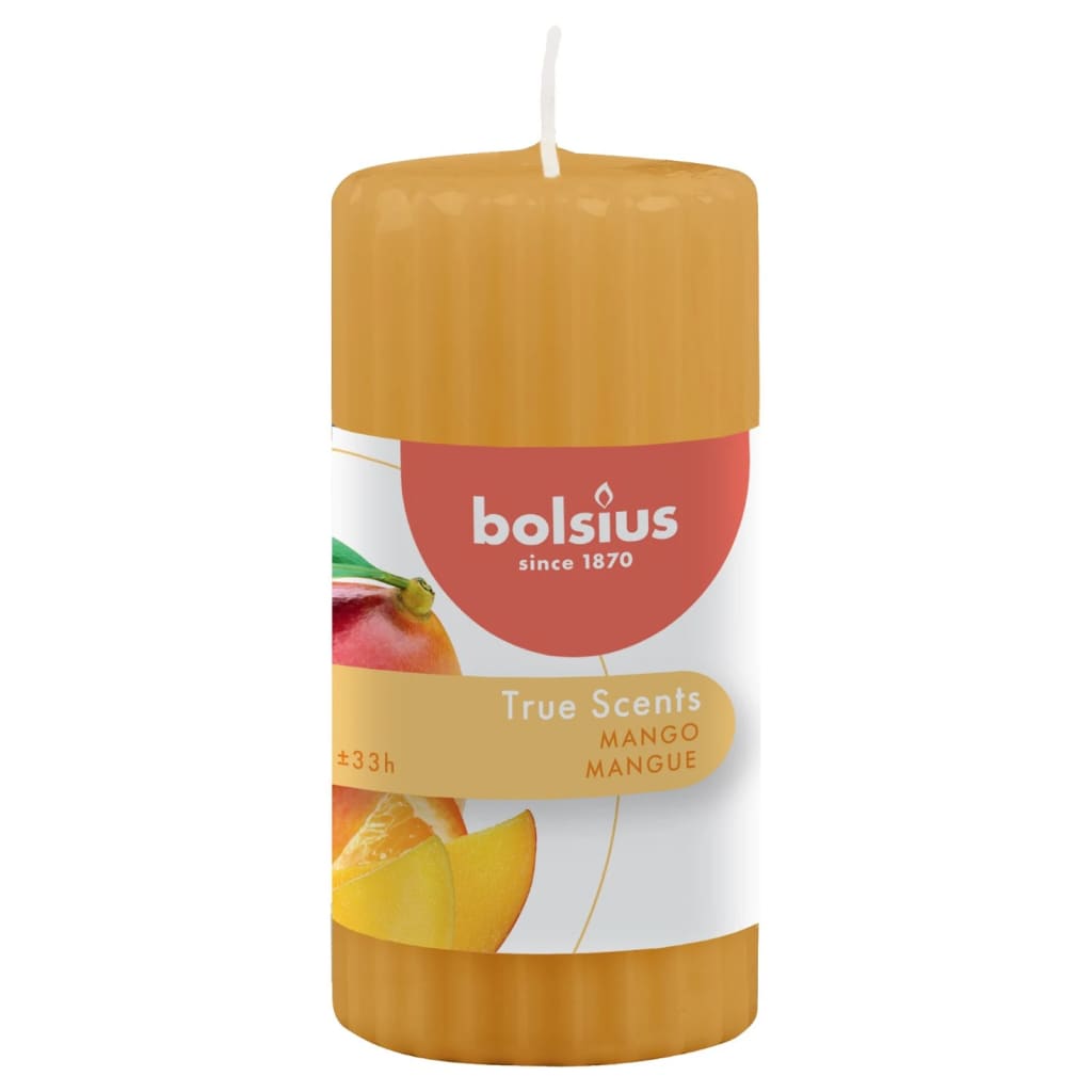 Bolsius Geurkaarsen geribbeld 6 st mango 120x58 mm Kaarsen | Creëer jouw Trendy Thuis | Gratis bezorgd & Retour | Trendy.nl