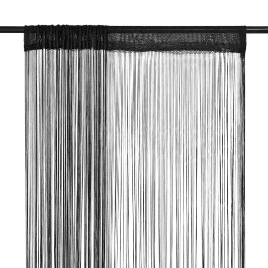 Draadgordijnen 2 st 100x250 cm zwart Gordijnen & vitrages | Creëer jouw Trendy Thuis | Gratis bezorgd & Retour | Trendy.nl