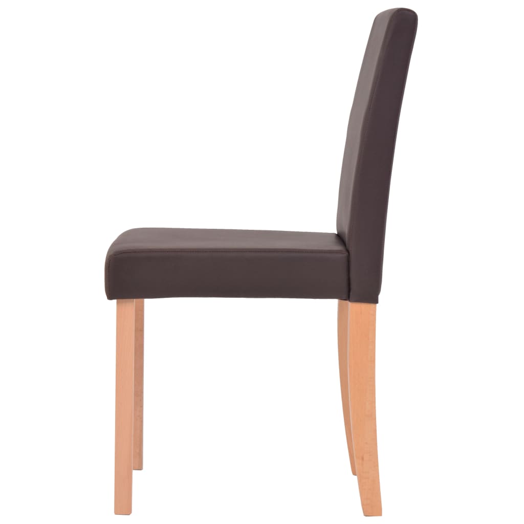 Trendy eettafel met stoelen kunstleer en eikenhout bruin 7 st Eetkamersets | Creëer jouw Trendy Thuis | Gratis bezorgd & Retour | Trendy.nl