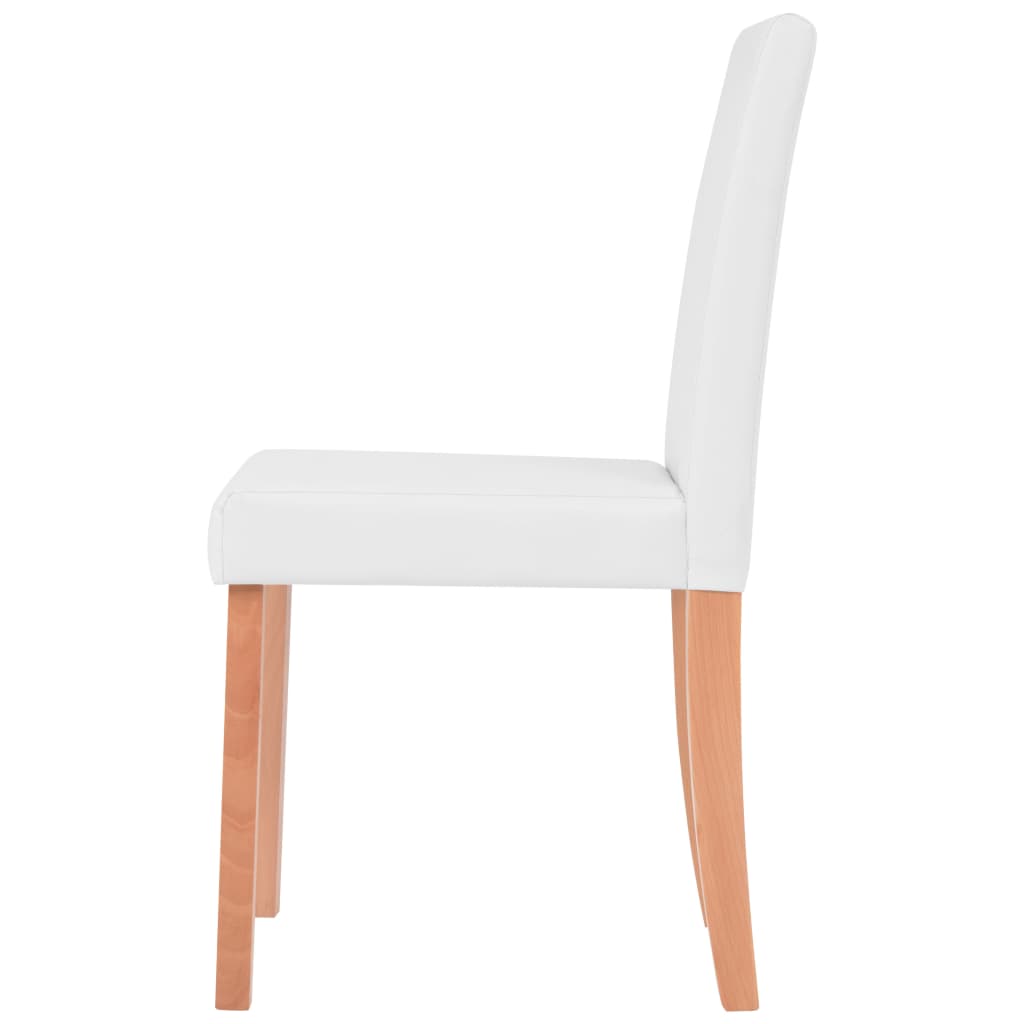 Trendy Eettafel met stoelen kunstleer en eikenhout crème 7-delig