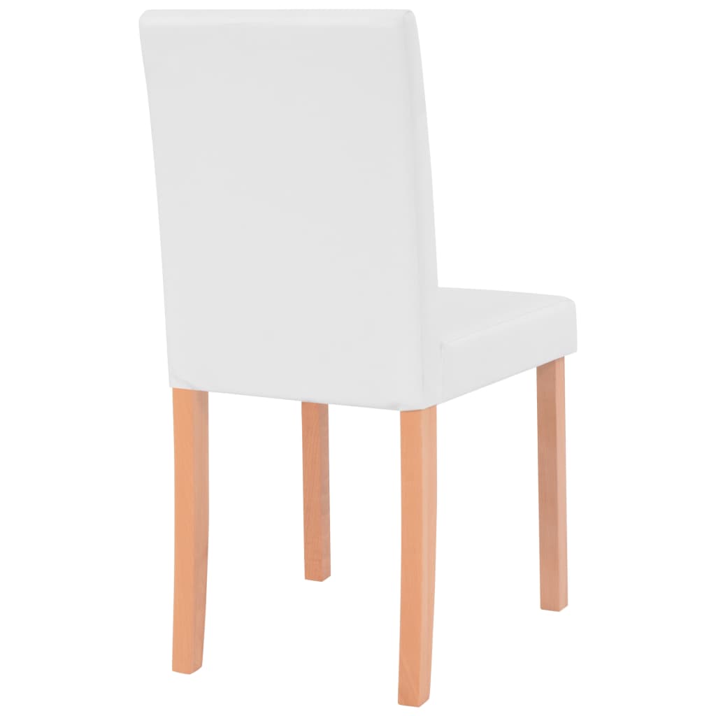 Trendy Eettafel met stoelen kunstleer en eikenhout crème 7-delig Eetkamersets | Creëer jouw Trendy Thuis | Gratis bezorgd & Retour | Trendy.nl