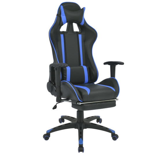 Bureau-/gamestoel verstelbaar met voetensteun blauw Bureaustoelen | Creëer jouw Trendy Thuis | Gratis bezorgd & Retour | Trendy.nl