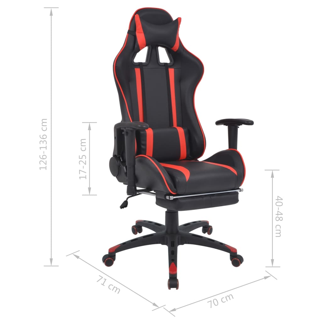 Bureau-/gamestoel verstelbaar met voetensteun rood Bureaustoelen | Creëer jouw Trendy Thuis | Gratis bezorgd & Retour | Trendy.nl