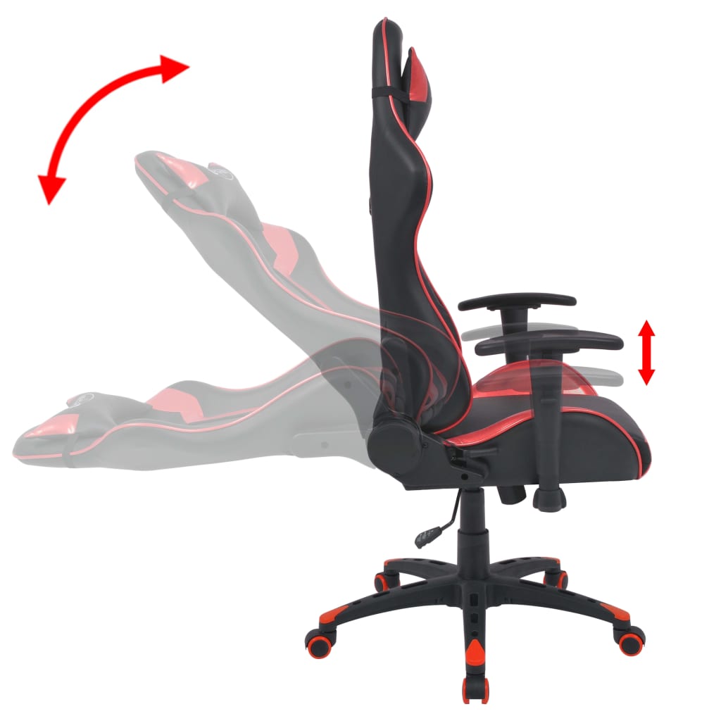 Bureau-/gamestoel verstelbaar kunstleer rood Bureaustoelen | Creëer jouw Trendy Thuis | Gratis bezorgd & Retour | Trendy.nl