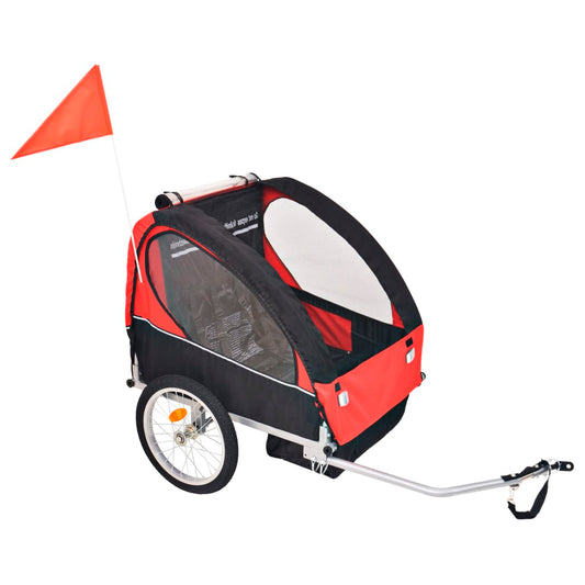 Fietskar voor kinderen 30 kg rood en zwart Fietstrailers | Creëer jouw Trendy Thuis | Gratis bezorgd & Retour | Trendy.nl