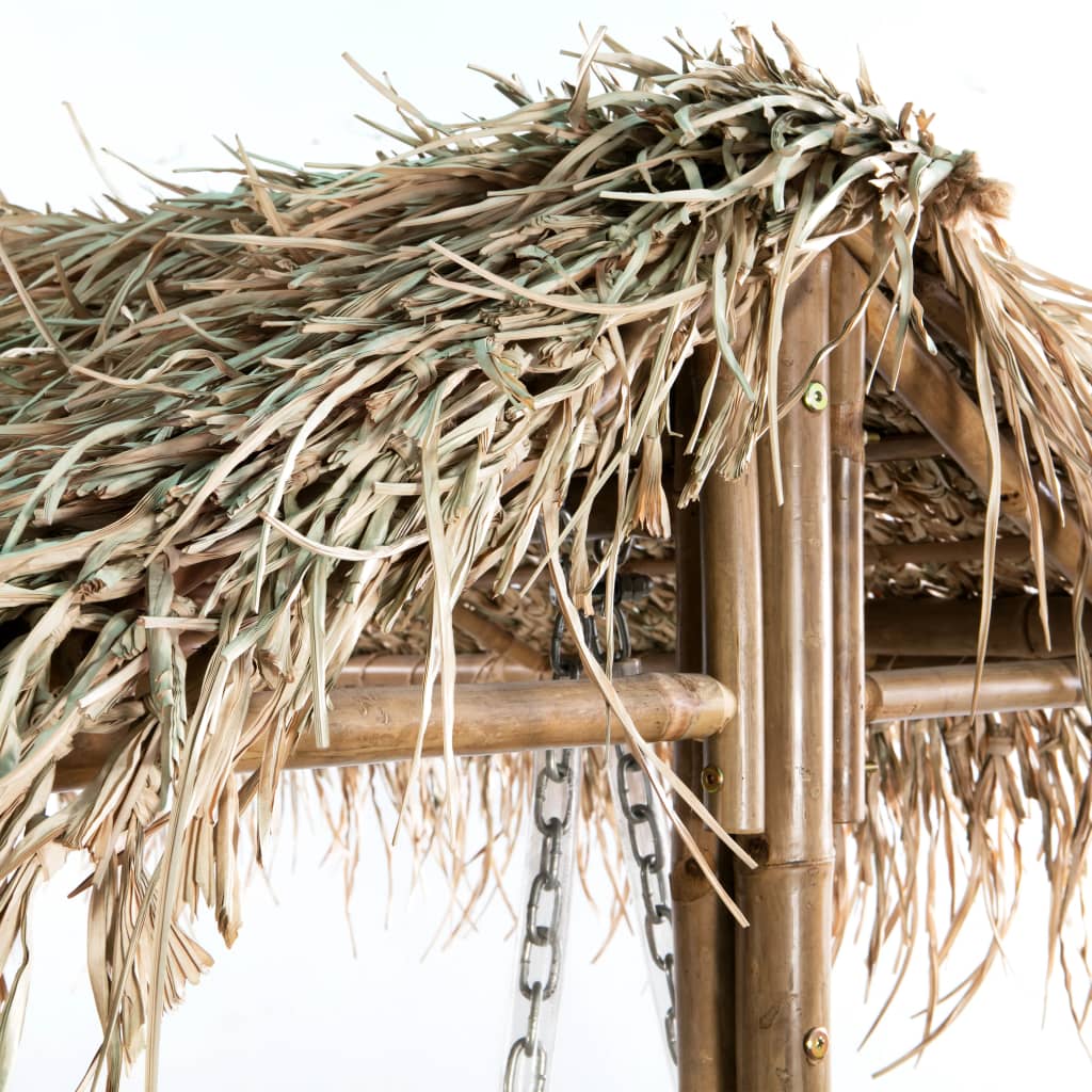Schommelbank met palmbladeren 2-zits 202 cm bamboe