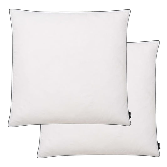 "Luxe set van 2 witte kussens met lichte dons-/verenvulling - Afmetingen 80x80 cm"