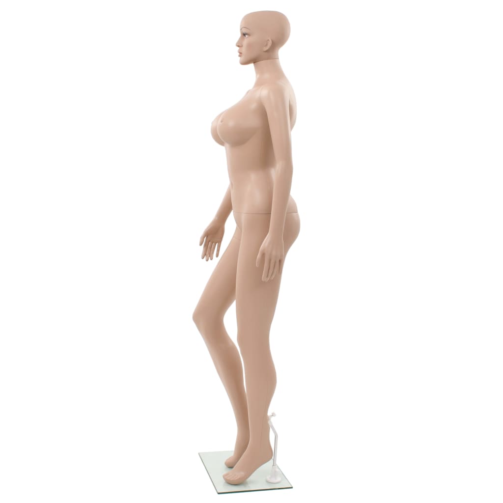 Etalagepop sexy vrouw met glazen voet 180 cm beige Etalagepoppen | Creëer jouw Trendy Thuis | Gratis bezorgd & Retour | Trendy.nl