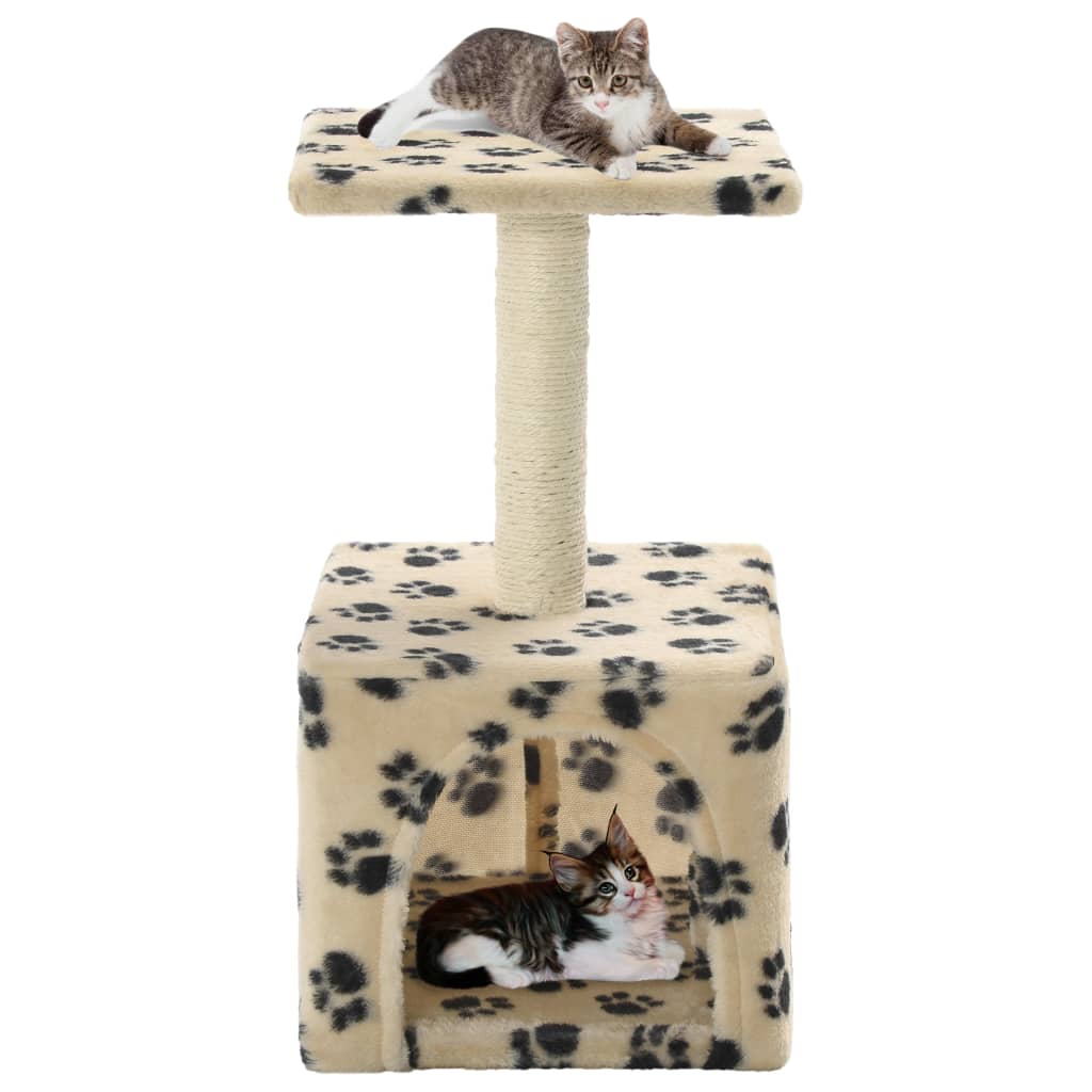 Kattenkrabpaal met sisal krabpaal 55 cm pootafdrukken beige Kattenmeubels | Creëer jouw Trendy Thuis | Gratis bezorgd & Retour | Trendy.nl