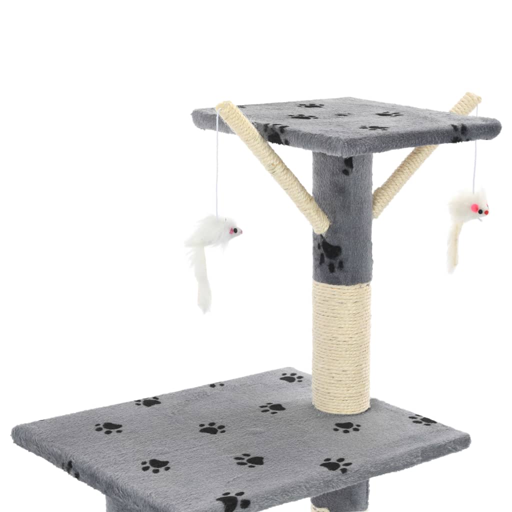 Kattenkrabpaal met sisal krabpalen 138 cm pootafdrukken grijs Kattenmeubels | Creëer jouw Trendy Thuis | Gratis bezorgd & Retour | Trendy.nl