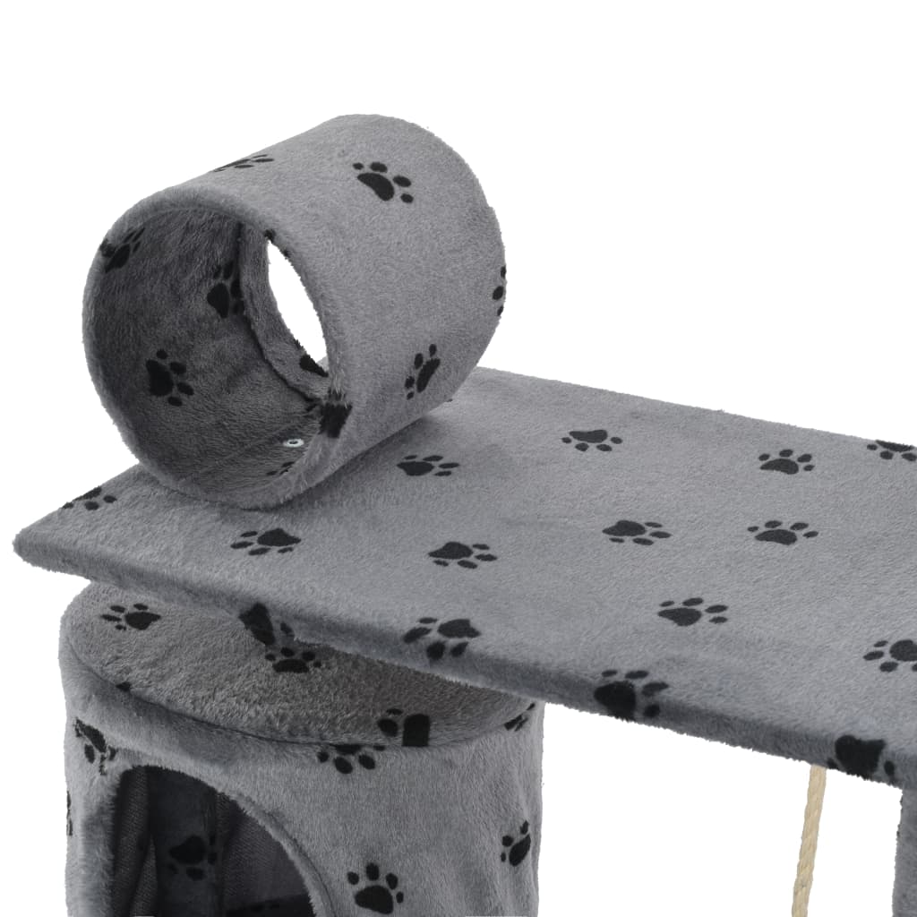 Kattenkrabpaal met sisal krabpalen 140 cm pootafdrukken grijs Kattenmeubels | Creëer jouw Trendy Thuis | Gratis bezorgd & Retour | Trendy.nl
