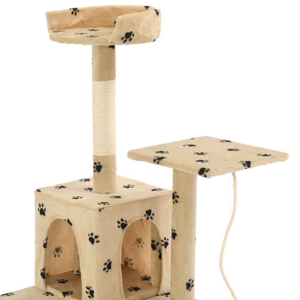 Kattenkrabpaal met sisal krabpalen 120 cm pootafdrukken beige Kattenmeubels | Creëer jouw Trendy Thuis | Gratis bezorgd & Retour | Trendy.nl