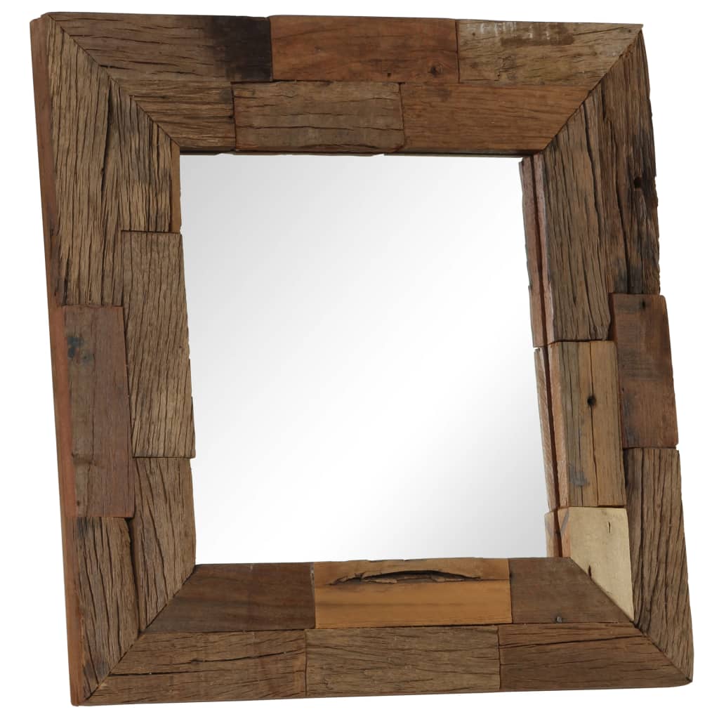 Spiegel 50x50 cm massief gerecycled hout Spiegels | Creëer jouw Trendy Thuis | Gratis bezorgd & Retour | Trendy.nl