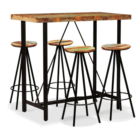 Trendy Barset massief gerecycled hout 5-delig