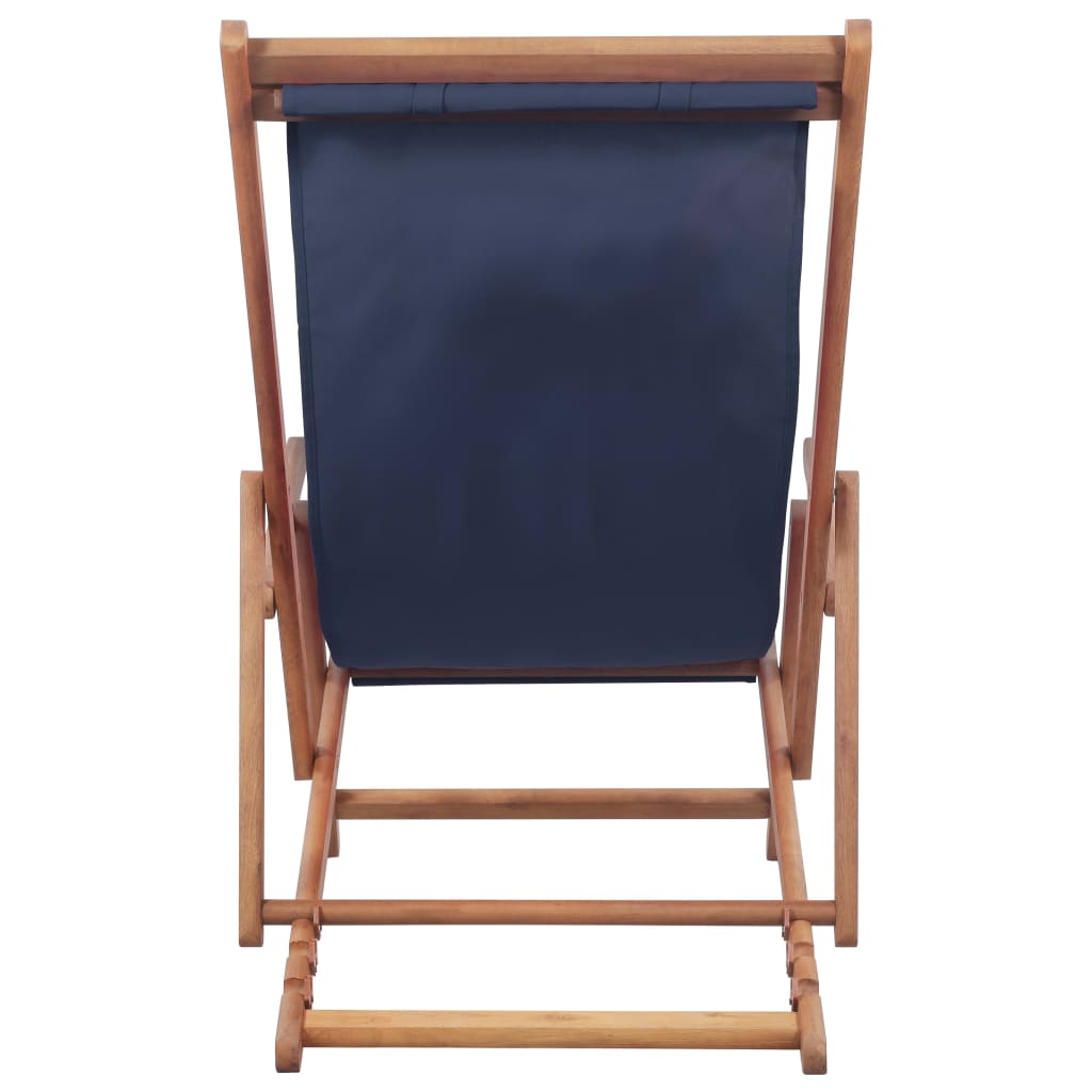 Strandstoel inklapbaar stof en houten frame blauw Tuinstoelen | Creëer jouw Trendy Thuis | Gratis bezorgd & Retour | Trendy.nl