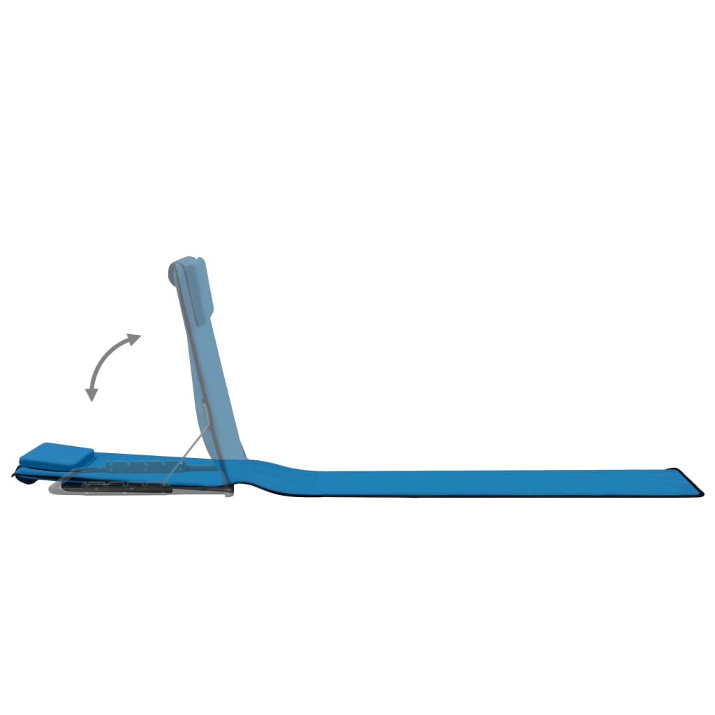 Strandmatten inklapbaar 2 st staal en stof blauw Ligstoelen | Creëer jouw Trendy Thuis | Gratis bezorgd & Retour | Trendy.nl