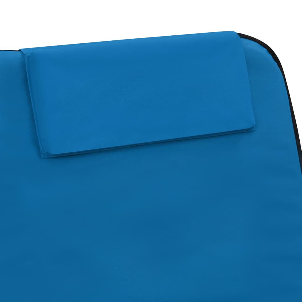 Strandmatten inklapbaar 2 st staal en stof blauw Ligstoelen | Creëer jouw Trendy Thuis | Gratis bezorgd & Retour | Trendy.nl