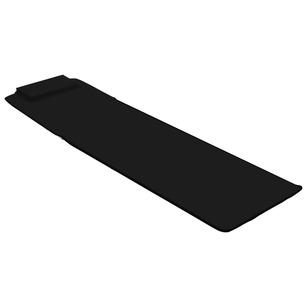 Strandmatten inklapbaar 2 st staal en stof zwart Ligstoelen | Creëer jouw Trendy Thuis | Gratis bezorgd & Retour | Trendy.nl