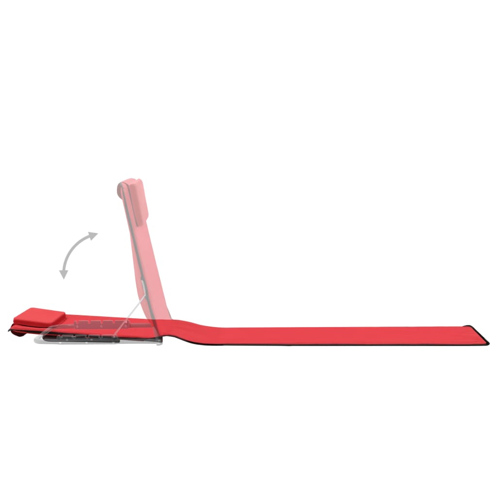 Strandmatten inklapbaar 2 st staal en stof rood Ligstoelen | Creëer jouw Trendy Thuis | Gratis bezorgd & Retour | Trendy.nl