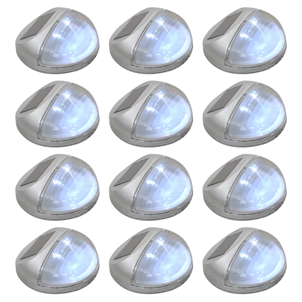 LED-wandlampen solar rond zilver 12 st Buitenverlichting | Creëer jouw Trendy Thuis | Gratis bezorgd & Retour | Trendy.nl