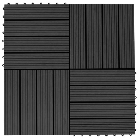 Terrastegels 30x30 cm 1 m² HKC zwart 11 st Vloeren | Creëer jouw Trendy Thuis | Gratis bezorgd & Retour | Trendy.nl