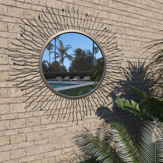 Tuin wandspiegel sunburst 80 cm zwart Spiegels | Creëer jouw Trendy Thuis | Gratis bezorgd & Retour | Trendy.nl