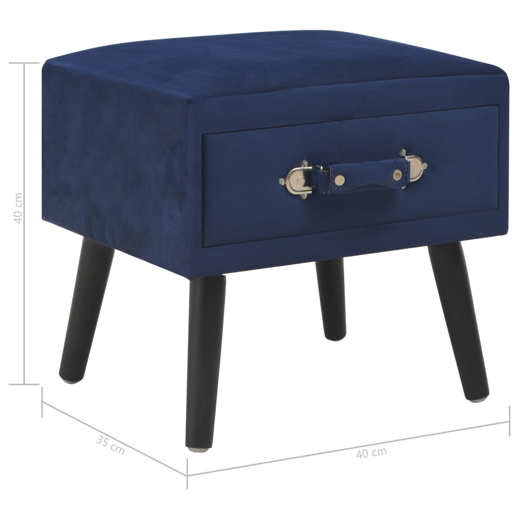 Nachtkastje 40x35x40 cm fluweel blauw Nachtkastjes | Creëer jouw Trendy Thuis | Gratis bezorgd & Retour | Trendy.nl