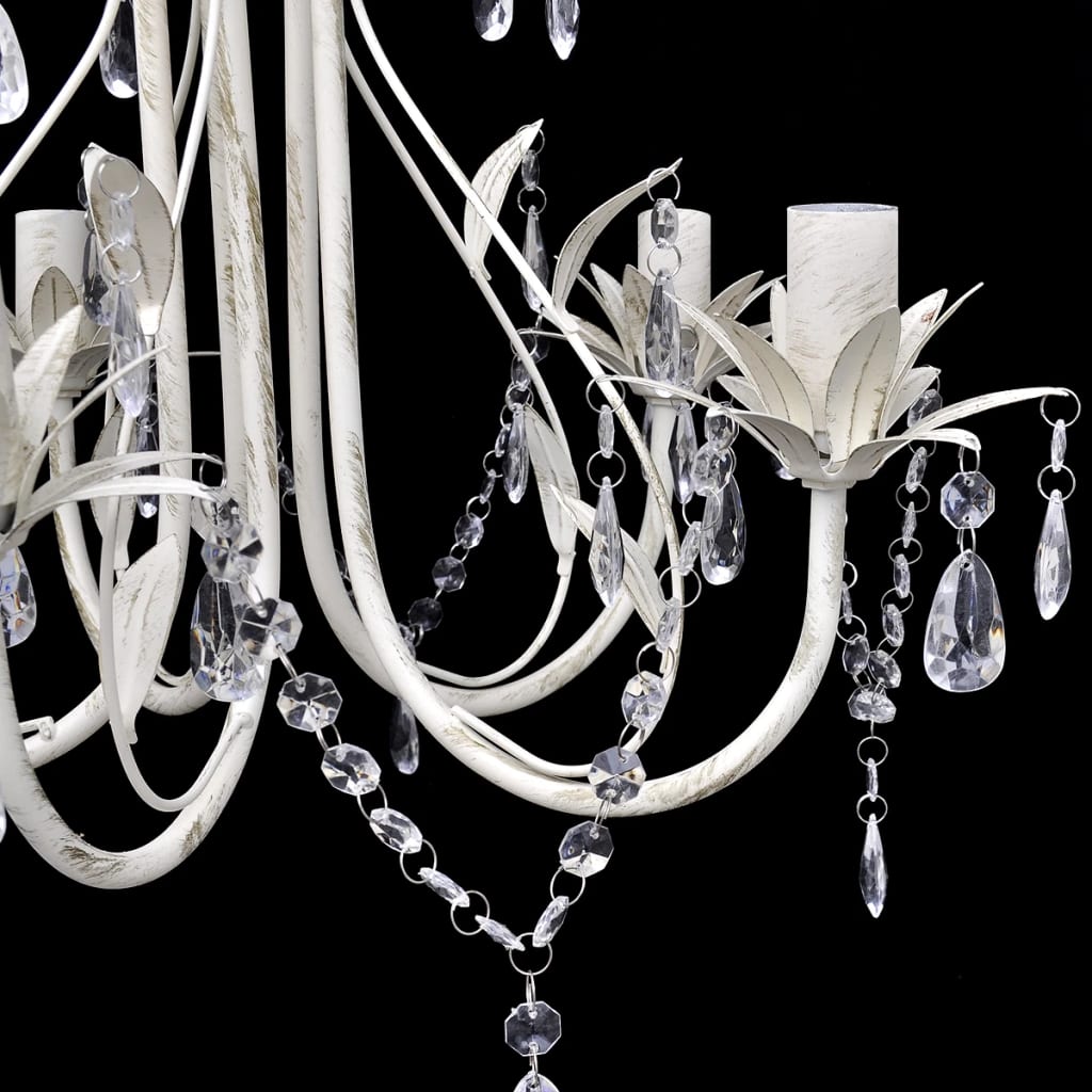 Kristallen kroonluchter met wit elegant design (5 lampen) Kroonluchters | Creëer jouw Trendy Thuis | Gratis bezorgd & Retour | Trendy.nl