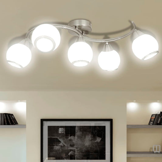 Plafondlamp met glazen kappen + golvende rail Plafondlampen | Creëer jouw Trendy Thuis | Gratis bezorgd & Retour | Trendy.nl